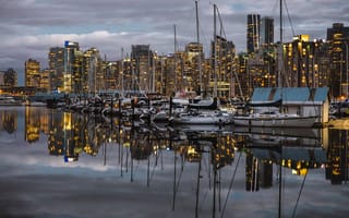 Обои город, Vancouver, порт