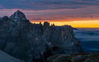 Картинка Italy, Sunrise, Mountains, Dolomites