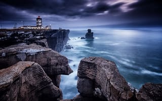 Картинка seascape, Portugal, Lighthouse, Cape Carvoeiro, Peniche