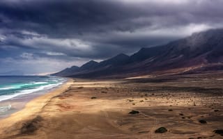 Картинка sea, landscape, Fuerteventura, Cofete, spain