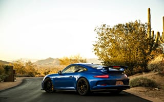 Картинка Porsche, GT3, синяя, суперкар, порше, 911