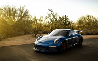 Картинка Porsche, синяя, 911, GT3, порше, суперкар