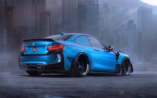 Обои BMW, Future, Blue, by Khyzyl Saleem, Body, Sport, Kit, Tuning, Car, M2