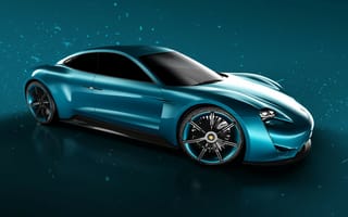 Картинка Porsche Mission E, car, rendering, blue