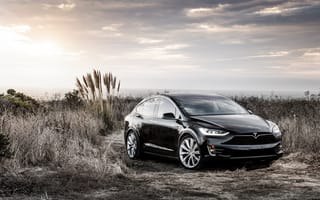 Картинка Tesla, электрокар, Black, тесла, Model X, концепт
