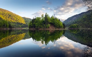Картинка mountains, lake, perfect reflection, germany, bavaria
