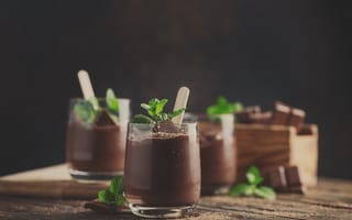 Картинка стакан, мята, мусс, Oxana Denezhkina, шоколадное, десерт