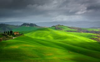 Обои холмы, Тоскана, Италия