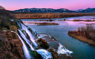 Картинка горы, Река Снейк, Айдахо, Водопады Фолл Крик, Swan Valley, Fall Creek Falls, водопад, Snake River, река, каскад, Idaho