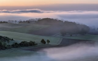 Картинка Rheinland-Pfalz, Oberbergweiler, Landkreis Bernkastel-Wittlich, morning in the valley
