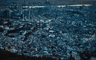 Картинка город, Сеул, панорама