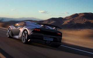 Картинка Lamborghini, холмы, скорость, Sesto Elemento, спойлер, дорога