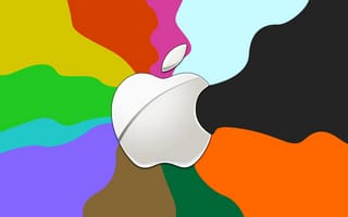 Картинка Apple, hi-tech, радуга, узор, компьютер, гаджет