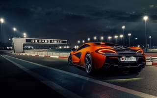 Картинка McLaren, Power, 570S, Race, Orange, Track, Supercar