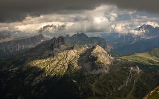 Картинка облака, горы, Dolomites, Италия