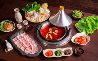 Картинка суп, соус, мясо, овощи, китайский