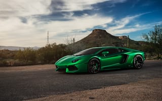 Картинка Lamborghini Aventador, green, supercar