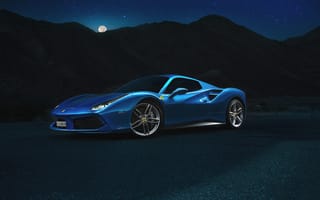 Картинка Ferrari, Front, Blue, 488, Supercar, Spider