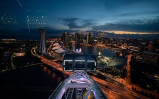 Картинка ночь, Singapore, город