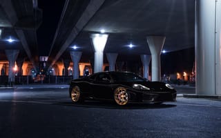 Картинка Ferrari, Black, 360, Bridge, Aristo, Nigth, Modena, Front, Collection, Dark
