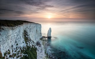 Картинка Clouds, Landscape, Dorset, Coast, Old Harry Rocks, Erosion, Sea, Geology