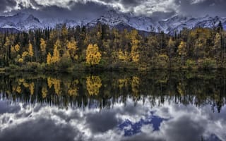 Картинка Alaska, Chickaloon, Water Mirror, United States
