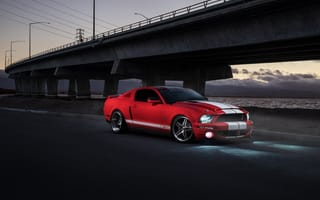 Картинка Ford, Collection, Red, Car, GT500, Sunset, Front, Light, Shelby, Aristo, Muscle, Mustang