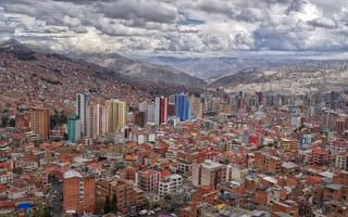 Картинка mountains, La Paz, Bolivia, High density area, high altitude, dense area, houses