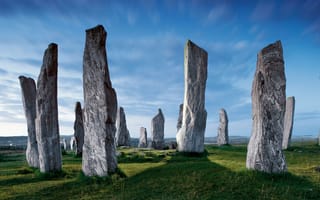 Картинка камни, Шотландия, монумент из камней, Isle of Harris, Hebrides Islands, Callanish Standing Stones, Великобритания