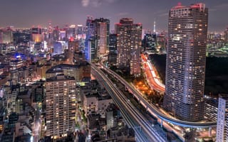 Картинка небоскрёбы, Токио, Japan, Япония, Shiodome, Tokyo, Minato