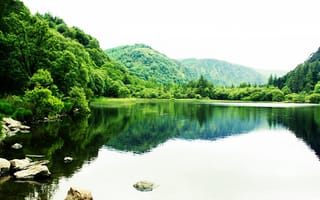 Обои природа, озеро, пейзаж, Ирландия, вода, растительность