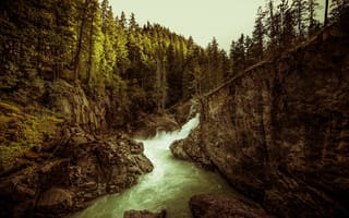 Обои горная река, Provincial park, Canada, Nairn Falls, ручей, камни, водопад, BC, скалы