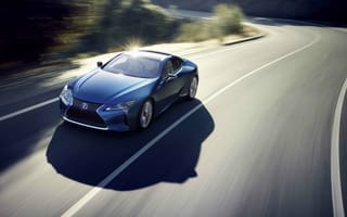 Картинка Lexus LC500h, синий лексус, 2016, спорткары, скорость, 5K, дорога