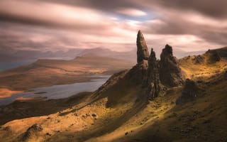 Обои Скальные пики Те Сторр, остров Скай, Шотландия, архипелаг Внутренние Гебриды