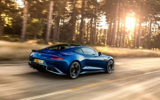 Картинка Астон Мартин Ванквиш, британские спорткары, Aston Martin Vanquish S, синее спортивное купе, 2018