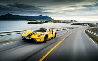 Картинка Форд, Atlantic Ocean Road, Атлантическое шоссе, Ford GT, суперкар, Норвегия, 2017, Ford, Norway