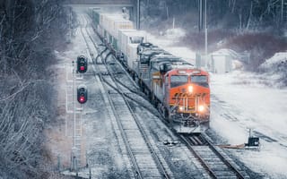 Картинка Снег, Зима, Locomotive, Winter, Pennsylvania, Пенсильвания, Локомотив, Snow