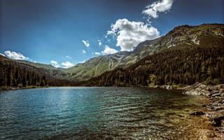 Картинка горы, красивый пейзаж, холмы, озеро, Австрия