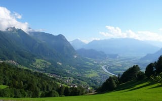 Картинка горы, Европа, Europe, Княжество Лихтенштейн, долина
