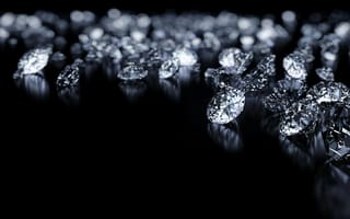 Картинка алмазы, бриллианты, отражение, россыпь