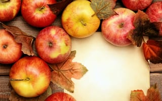 Картинка спелые яблоки, яблоко, осень, стиглі яблука, осінь