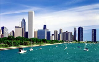 Картинка озеро Мичиган, США, Чикаго, Иллинойс