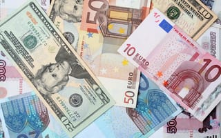 Картинка деньги, валюта, доллары, купюры, евро