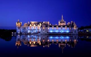 Картинка manor, очаровательный замок, зеркальное, поместье, charming chateau, mirror image