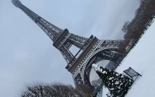 Картинка зима, Эйфелева башня, Paris, Париж, France, Франция