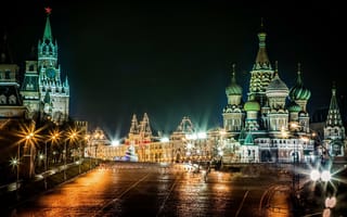 Картинка Красная Площадь, Кремль, Червона Площа, вечір, вечер, Москва