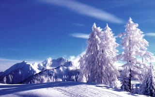 Обои зима, нарисованная зима, снег, картины зимы