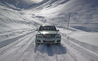 Картинка автомобиль, 2010, Mercedes, снег, зима, машина, горы