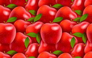 Картинка красные, арт, яблоки, плоды