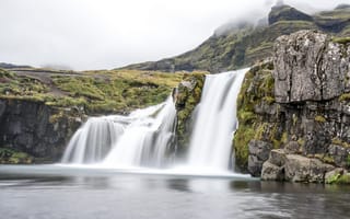 Картинка водопад, пейзаж, Исландия